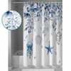 Coastal Eucalyptus Shower Curtain Set with Hook 72" x 72",Blue