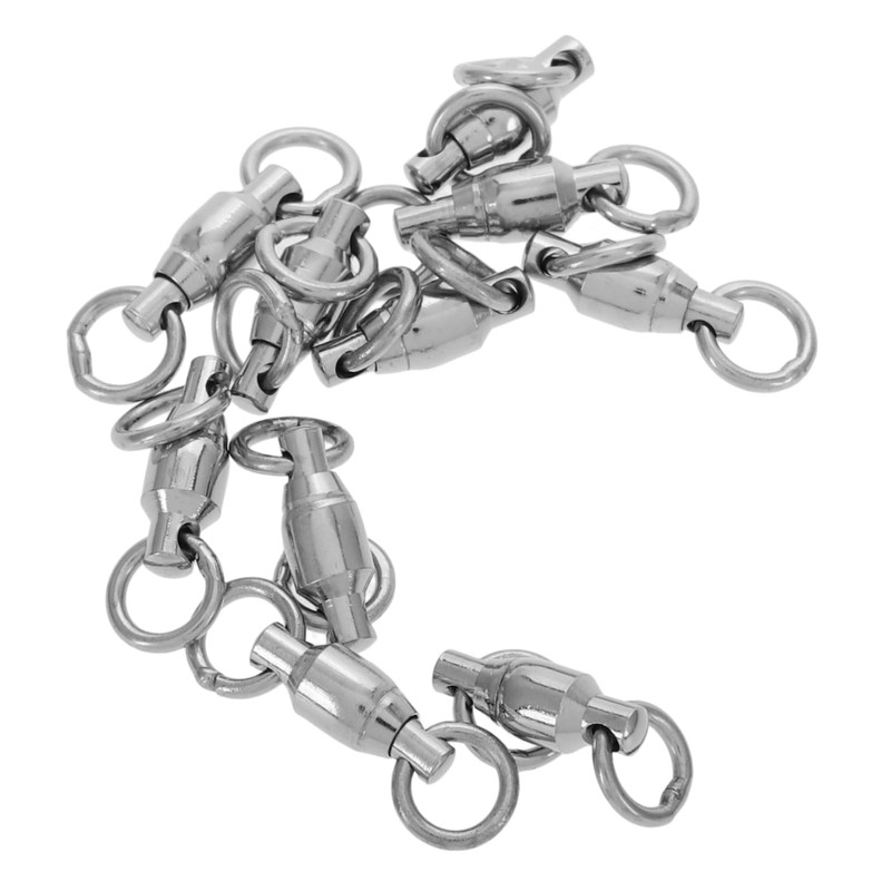 WOONEKY 10pcs Fishing Swivels Stainless Steel Barrel Swivels Trolling and