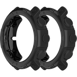 Protector Case Compatible with Polar GRIT X Pro/GRIT X Watch, Soft TPU Shock-Proof Anti-Scratch Bumper Protective Shell for Polar GRIT X Pro Case Cover Smartwatch Accessories(Black&Black)