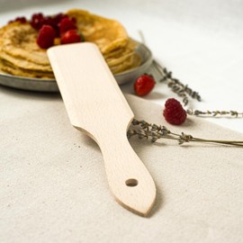 3x HOFMEISTER® Crepes-Wender, 30 cm, zum Wenden von Crepes und schaben von Spätzle, keine Kratzer in der Pfanne, hitzebeständiger Teigschaber, Buchen-Holz, Zubehör für Crepes Maker