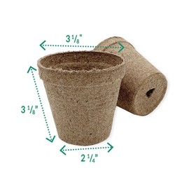 Jiffy Organic Seed Starting 3" Biodegradable Peat Pots (100 Pots)