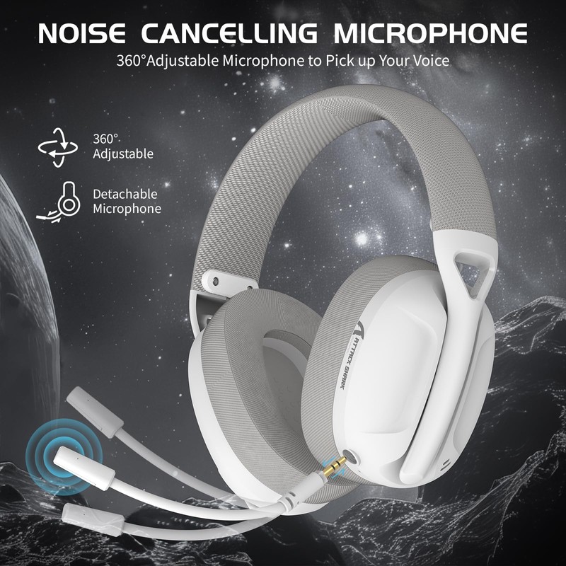 ATTACK SHARK L80 Ultra Light Wireless Gaming Headset,Bluetooth 5.3,2.4G,3.5mm Wired,50