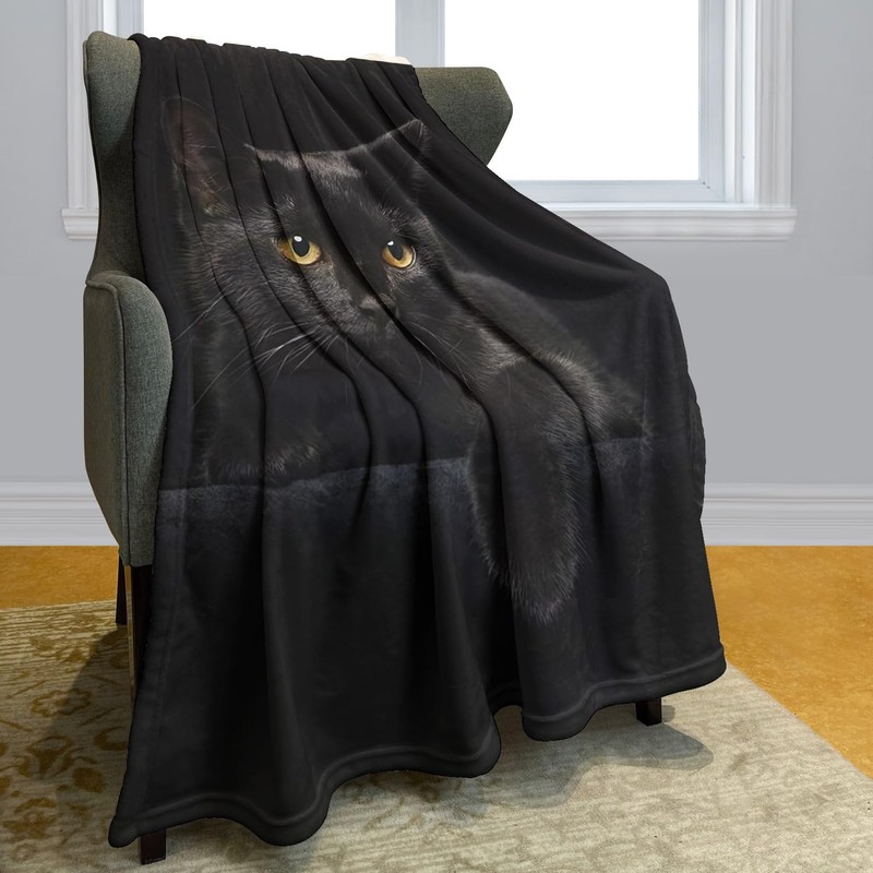 Yisumei Blanket Soft Flannel Soft Fleece Blanket Bed Throw Black