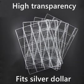 MUROAD Coin Sleeves, 200 Pockets, Coin Storage for Coins up to Diameter 44 mm, Pack of 10