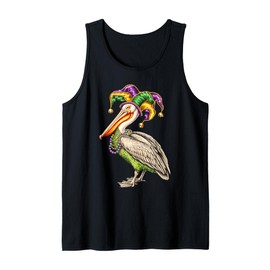 Mardi Gras Pelican Louisiana Parade Animal Lover Mens Womens Tank Top