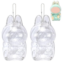 2 Pack Protective Case for 15 cm Sitting Dolls Display Box Hard Acrylic Display Case Portable Storage Box- Clear Cover for Sitting Figure