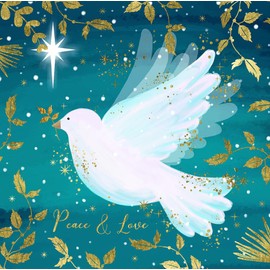 Noel Tatt Charity Christmas Cards Pack of 10 - Charity Christmas Cards with 2 Artistic White Dove Designs - Eco-Friendly Xmas Cards Multipack with Envelopes