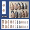 SINHOT Almond Press on Nails Medium - 3D Gold Chrome
