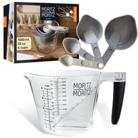 Moritz & Moritz Cup Messbecher – Messbecher Set aus Messlöffel Set und Messbecher Spülmaschinenfest – Zum Kochen & Backen mit Kindern (1L)