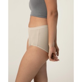 Neione Women High-Waisted Underwear No Show Panties Breathable Modal Full Briefs Moisture Wicking Quick Dry Comfortable Ladies Undies 5 Pack Shadow M