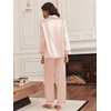 Ekouaer Silk Satin Pajama Set for Womens Button Up Long