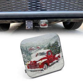 Beabes Tow Hitch Covers Christmas Truck, Snowy Xmas Car Christmas Trees Auto 2 Inch Trailer Hitch Cover Plug Cap Insert Receiver Tube Hitch Covers for Most Cars Trucks SUVs