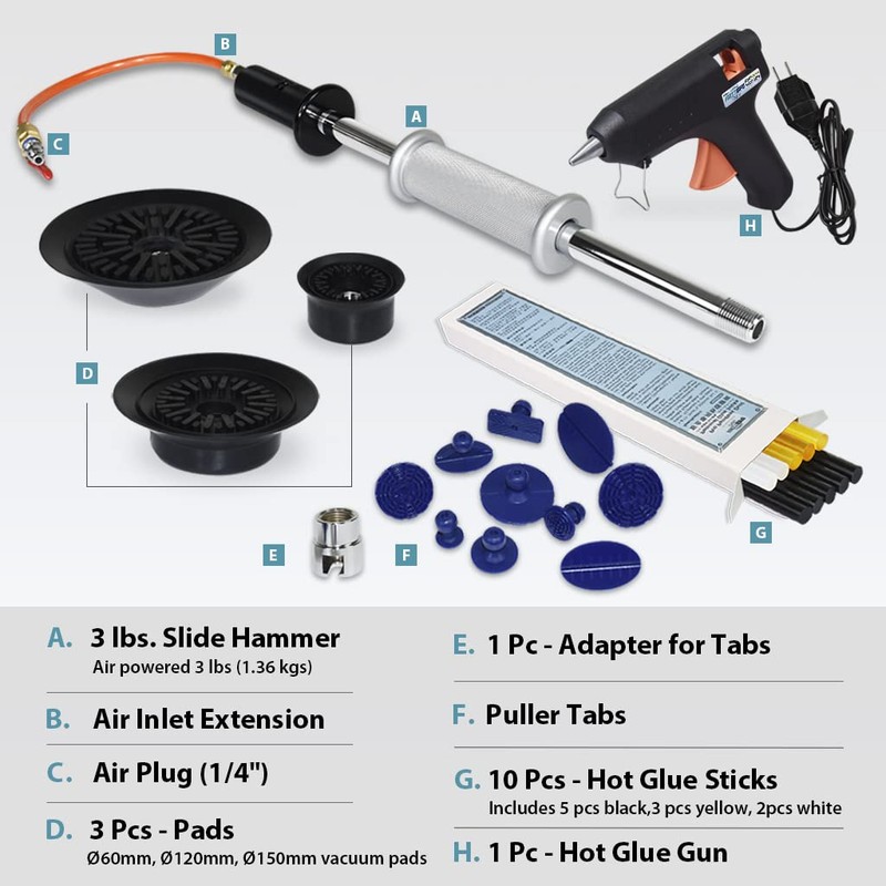 FIRSTINFO Air Suction Dent Puller Remover with 10 pcs Glue