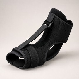 Adjustable Plantar Fasciitis Night Splint, Soft Foot Stretching Support Brace with Adjustable Straps, Breathable Ankle Stabilizer for Sleeping, Heel & Arch Support, Black