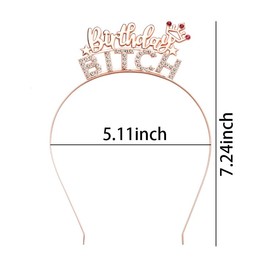 Birthday Headband Funny Crowns for Women Crystal Rhinestone Headband Happy Birthday Tiara Headbands for Women Girls Birthday Gifts for Girlfriend Friends Hair Accessories