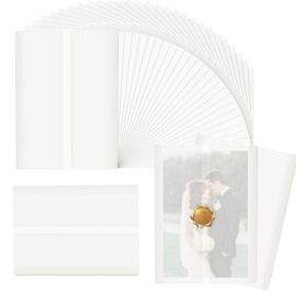 50 Pack White Vellum Jackets Pre Folded Envelopes 5 x 7 Inch for Invitations, Bridal Shower, Wedding