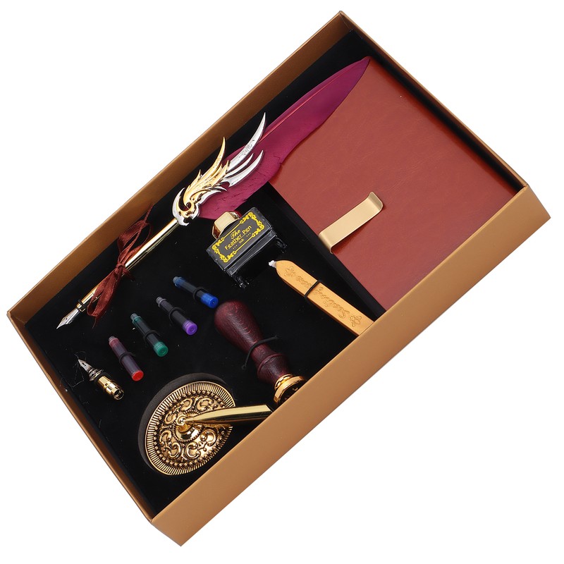 Dip Calligraphy Pen Set Feather Ink Sac Fountain Pen Gift