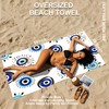 JKJNLHJE Evil Eye Beach Towels Oversized,Microfiber Sand Free Beach Towels