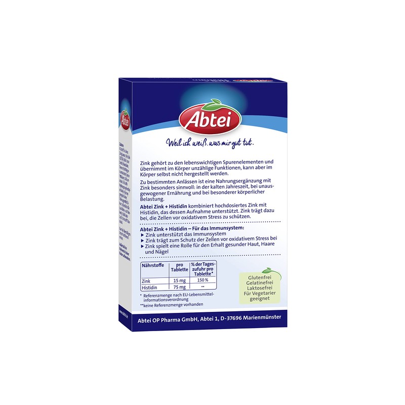 Abtei Zinc + Histidine Abwehr Plus - High Dose -