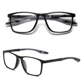 Hubeye TR90 Sports Anti Blue Glasses for Men and Women Square Comfortable Flexible Blue Light Blocking Computer Readers