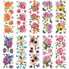 Ideen mit Herz Transparent stickers, 10 sheets of 10 cm x 30 cm, colourful stickers for crafts and decorating (flower bouquets)