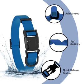Nimble Waterproof Dog Collar, Easy Clean Rubber Quick Release Collar, Fits Small, Medium or Large Dogs