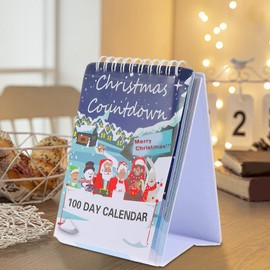 Countdown Calendar, 2025 Christmas Calendar Desktop Advent, 100 Days Interactive Wall Art Home Decor Desk Centerpiece for Teens Kids Boys Girls