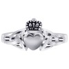 925 Sterling Silver Irish Claddagh Ring with Celtic Knot and