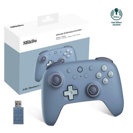RunSnail 8Bitdo Ultimate 2C Wireless Controller for Windows PC and Android, Gamepad with 1000Hz Polling Rate, Remappable L4/R4 Bumpers, Rumble Vibration and Turbo Function(Blueberry)