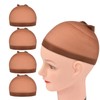 4 Pcs Wig Caps Stretchy Nylon Wig Stocking Caps for