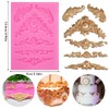 Rainmae 5 Pcs Baroque Style Curlicues Scroll Lace Fondant Silicone