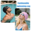 Badekappe Bademütze PU Beschichtet Weiche Badehaube Ohrenschutz Schwimmhaube wasserdicht Schwimmkappe