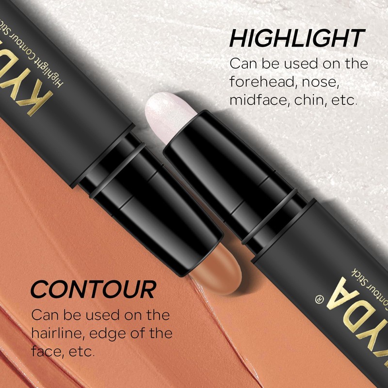 KYDA 6 Colours Highlighter Contour Stick, 2 in 1 Body