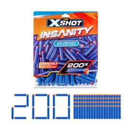 XSHOT Insanity 200 Dart Refill Pack by ZURU, Compatible with XSHOT and Other Brands, Blaster Outdoor Toys