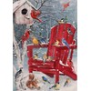 Covido Home Decorative Winter Red Chair Birds Garden Yard Flag