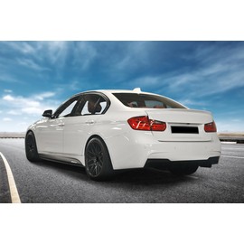 Side Skirts Compatible With 2012-2018 F30 3 Series, M-Tech Style Unpainted Black Exterior Side Bottom Line Extensions Splitter Lip by IKON MOTORSPORTS, 2013 2014 2015 2016 2017