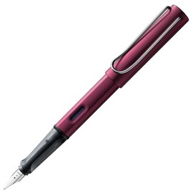 Lamy Al-Star 029 Fountain Pen, Aluminium Fountain Pen in Dark Purple with Transparent Grip and Steel Nib Size LH