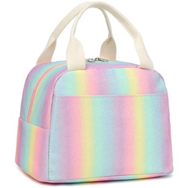 Glitter Lunch Bag Children Girls Lunch Bag Waterproof Thermal Bag Women's Lightweight Picnic Bag with Insulation Layer Lunch Bag Girls