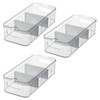 iDesign Large Fridge Organizer Bin with Removable Divider and Lid