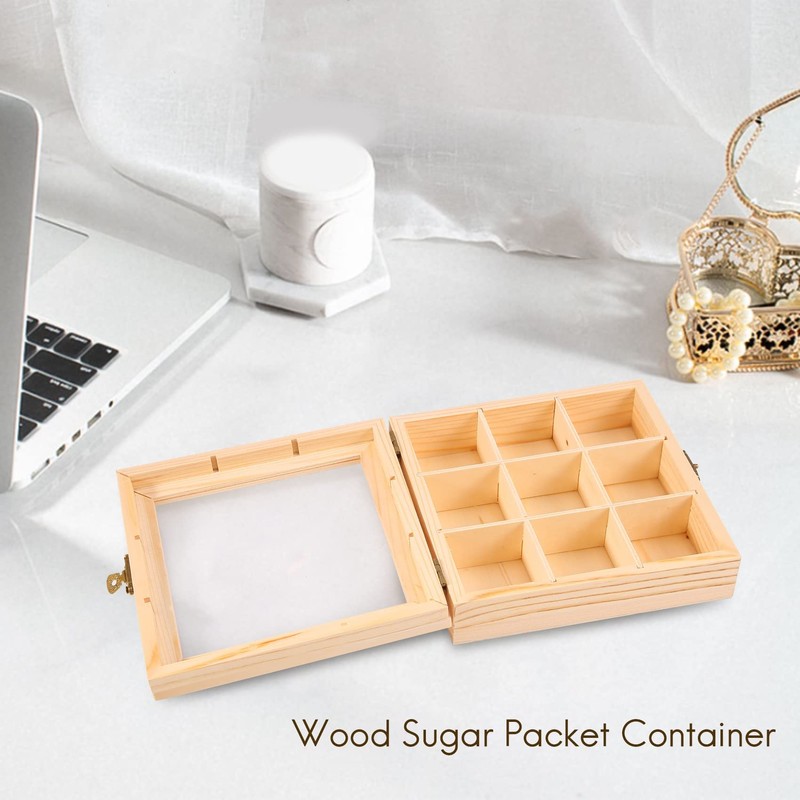 Juwacoo Tea Box with 9 Compartments, Tea Bag Organiser, Tea