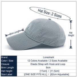 Loneshark Oversize XXL Mens Full Mesh Long Bill Breathable Baseball Caps Running Womens Quick Dry Outdoor Sports Golf Hats Light Grey