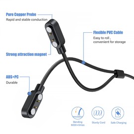 Compatible with BLESSOURCE Smart Glasses Charger, Magnetic Replacement Charger Compatible for BLESSOURCE E13 Smart Glasses (Black)