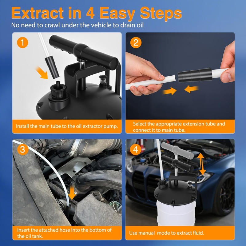 GOOACC Oil Extractor Pump for Oil Change Vacuum Pump 7L