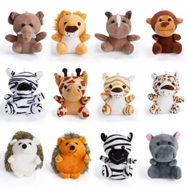 cideny Small Stuffed Animal Bulk - 12 Cute & Cuddly Small Plush Toys, 4.5 Inch Fluffy Stuffies, Animals Keychain Decoration, Carnival Prizes, School Gifts, Valentine's Day and More