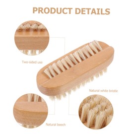 TOVINANNA Fingernail Brush Nail Dust Cleaning Brush Wood Bristle Comfortable to Hold Portable