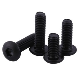 Duokon Pack of 50 M3 Hexagon Socket Screws Set, Black Hex Socket Flat Head Screws Set, Cylinder Screws, 10.9 Class Alloy Steel, Full Thread, Easy End (M3 x 8 mm)