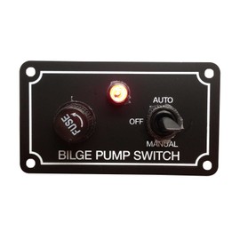 Pactrade Marine Boat Bilge Pump Switch Aluminum Plate 3 Way Auto Off Manual Spring Return