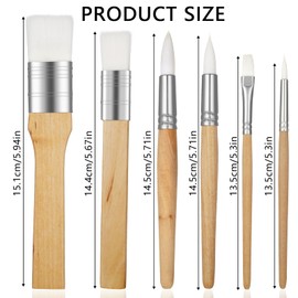 Art Paint Brushes Set 6 Pieces Wooden Paintbrushes Different Sizes Professional Artist Paint Brushes for Artists Adults Kids Body Face Painting,Acrylic Painting Watercolor Oil Gouache DIY Craft