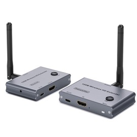 Wireless HDMI Transmitter and Receiver 4K, Wireless HDMI Extender Kit 328FT/100M, 4K@30Hz, 5.8G, hdmi wireless cast video and audio from laptops or cameras to TVs, projectors, for home theater, office