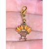 Gold Thanksgiving Turkey Charm Zipper Pull & Keychain Add On